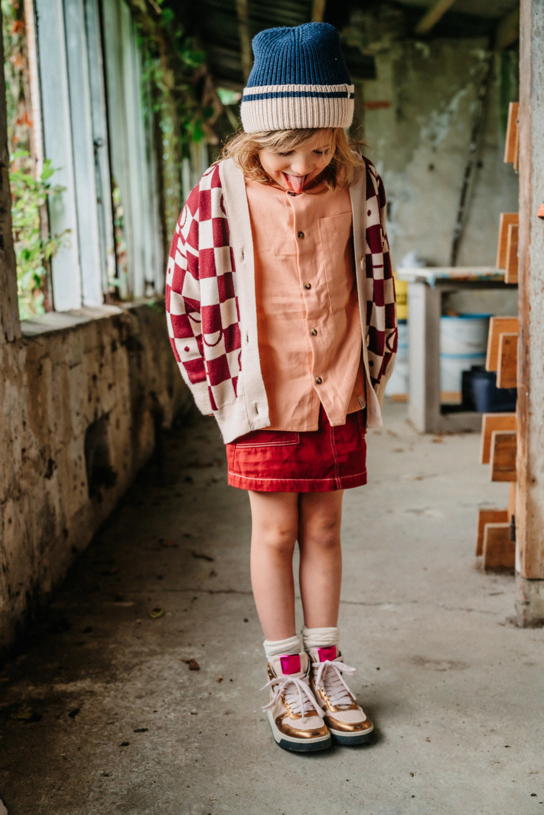 CASSIE skirt twill knee-length