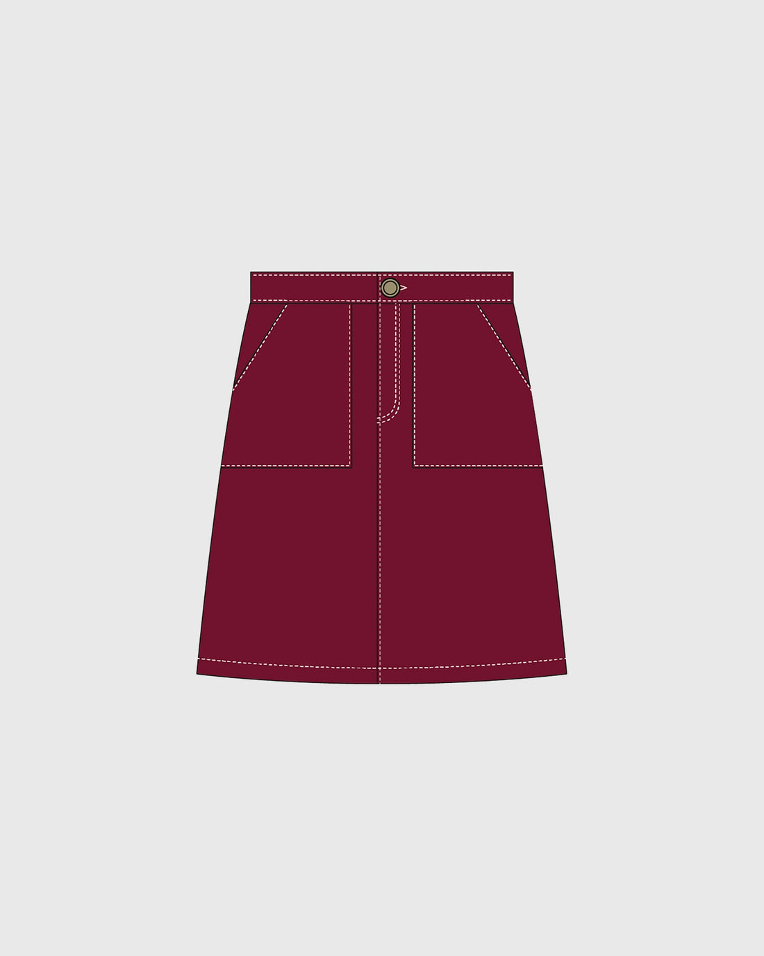 CASSIE skirt twill knee-length