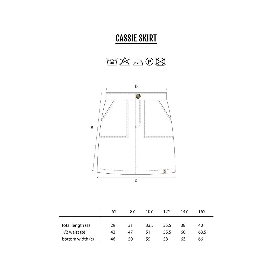 CASSIE skirt twill knee-length