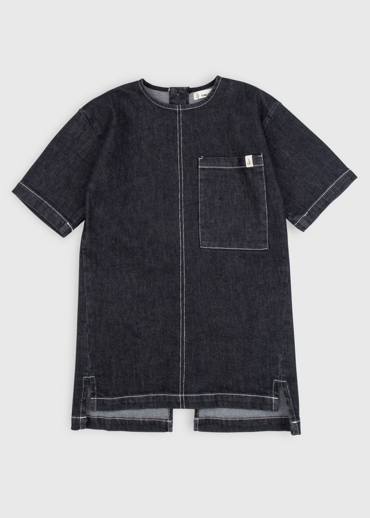 alyx denim dress Amelia Jean Dress | Tiered Long Sleeve Denim Dress