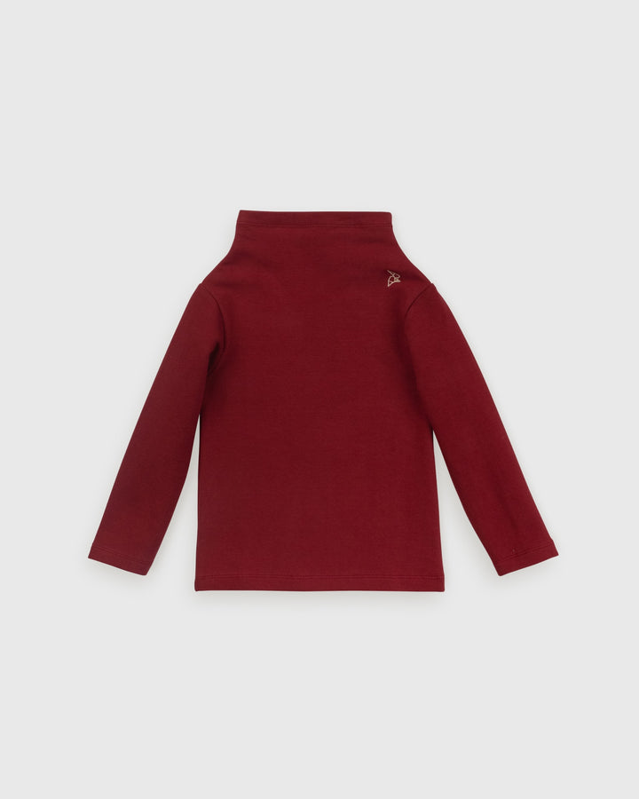Long-sleeved lounge shirt made of organic cotton jersey - red